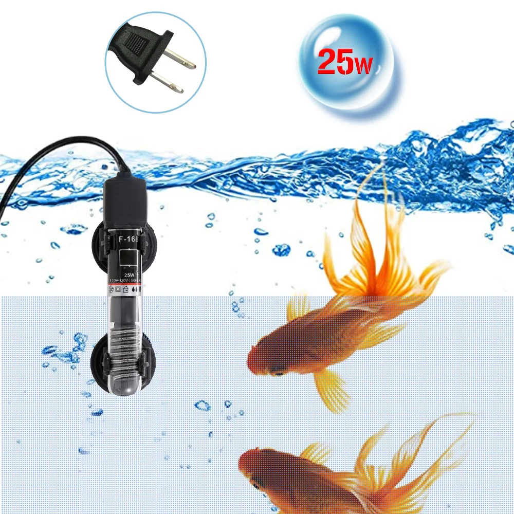 Mini calentador de acuario sumergible con termostato automático, calentador de agua para peceras, tubo de cuarzo con ventosa, accesorios para acuario