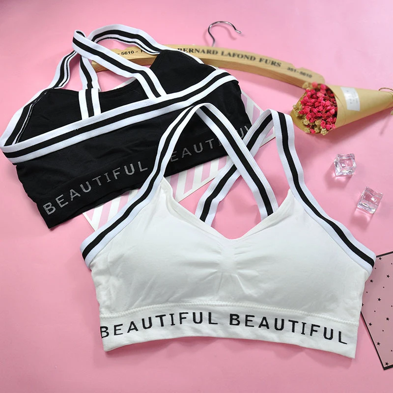 

2019 Women Simple Push Up Seamless Bra Tank Top Seamless Fitness Padded Bra Racerback Underwear #15