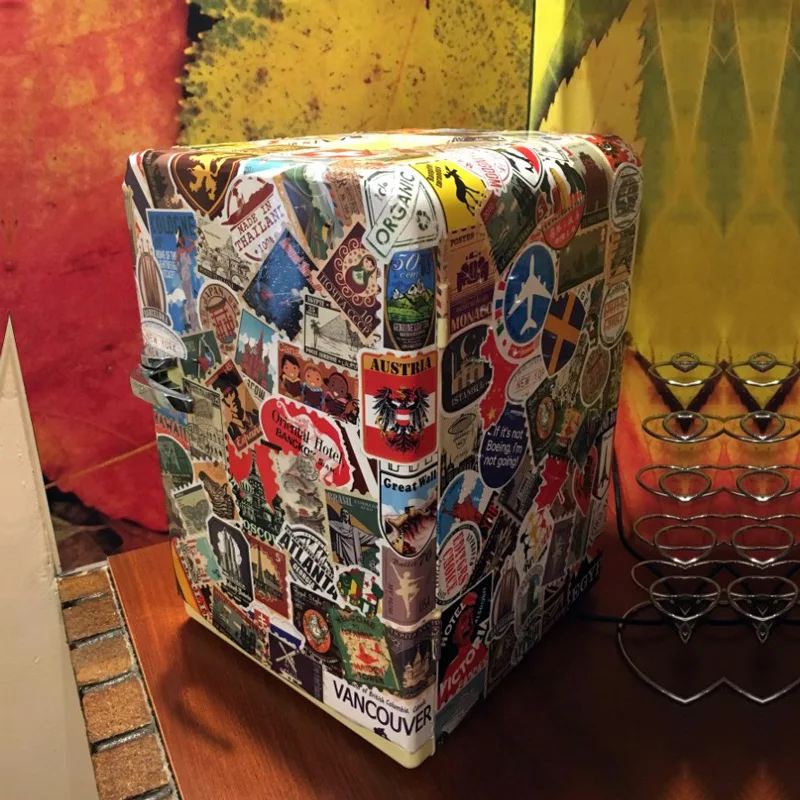 50 PCS Retro Stamp Stickers Toy Travel Landmark Building Postmark Postage Decals Sticker for DIY Suitcase Guitar Laptop Car Bike