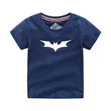 Новинка г.; летняя стильная футболка с короткими рукавами для мальчиков; детская одежда с принтом Бэтмена; летняя одежда с короткими рукавами; топы