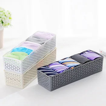 

Storage Box 5 Grids Multi-function Storage Basket Wardrobe For Tie Bra Socks Underwear Plastic Container Makeup Organizer Hot