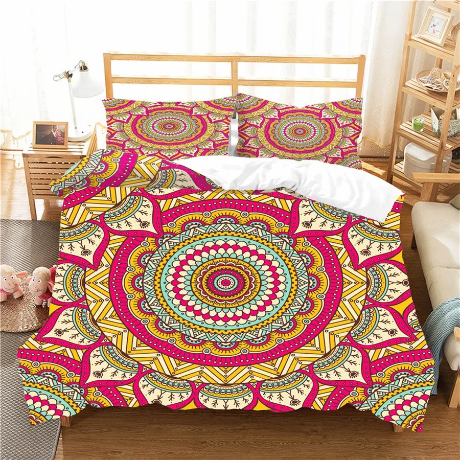 

A Bedding Set 3D Printed Duvet Cover Bed Set Bohemia Home Textiles for Adults Bedclothes with Pillowcase #BXMY09