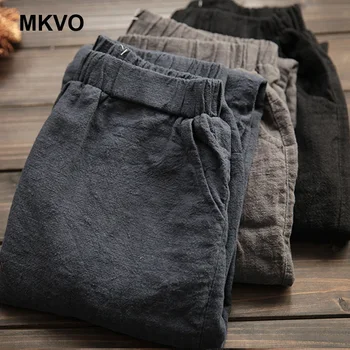 

Original women's art literary fan elastic cotton and linen pants new loose thin casual linen Ladies harem pants S-5XL harajuku