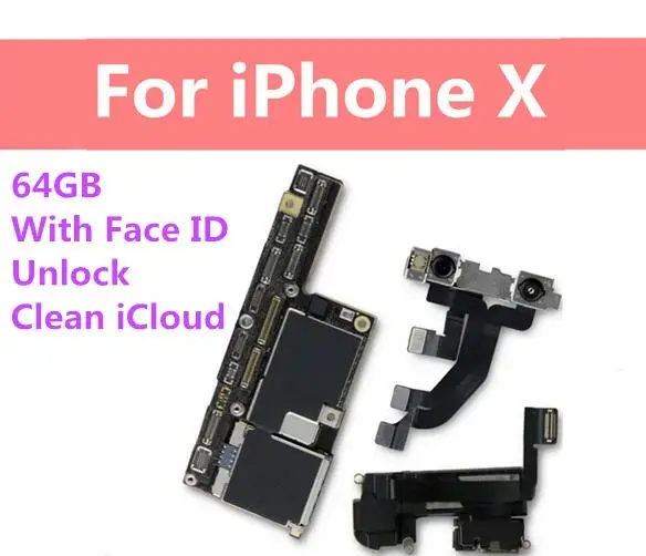 64gb With Face ID Заводская разблокированная материнская плата для iPhone X с лицом ID/без лица ID 64 Гб 256 ГБ для iPhone X материнская плата с логической платой IOS - Цвет: 64gb With Face ID