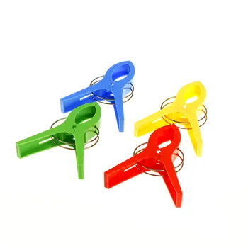 

4Pcs/Set Durable Latest Bright Colors Beach Towel Clips Plastic Pegs Spring Clothes Pins For Photo Clips Clothespin Craft Office