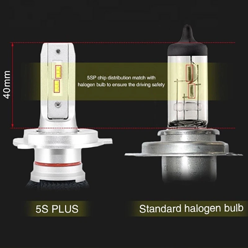 Светодиодная фара CN360 для автомобиля 2 шт. H11 9012(HIR2) чипы H8 H9 ZES 12 В 45 Вт 6500 К