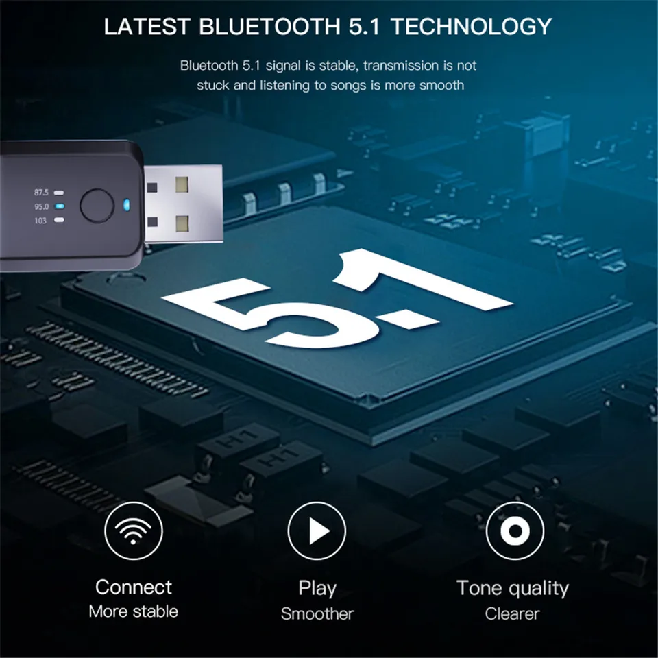 ISTOVO 2X Trasmettitore FM Bluetooth 5.1 Per Auto – Chiamate Vivavoce E Musica Wireless, Mini USB