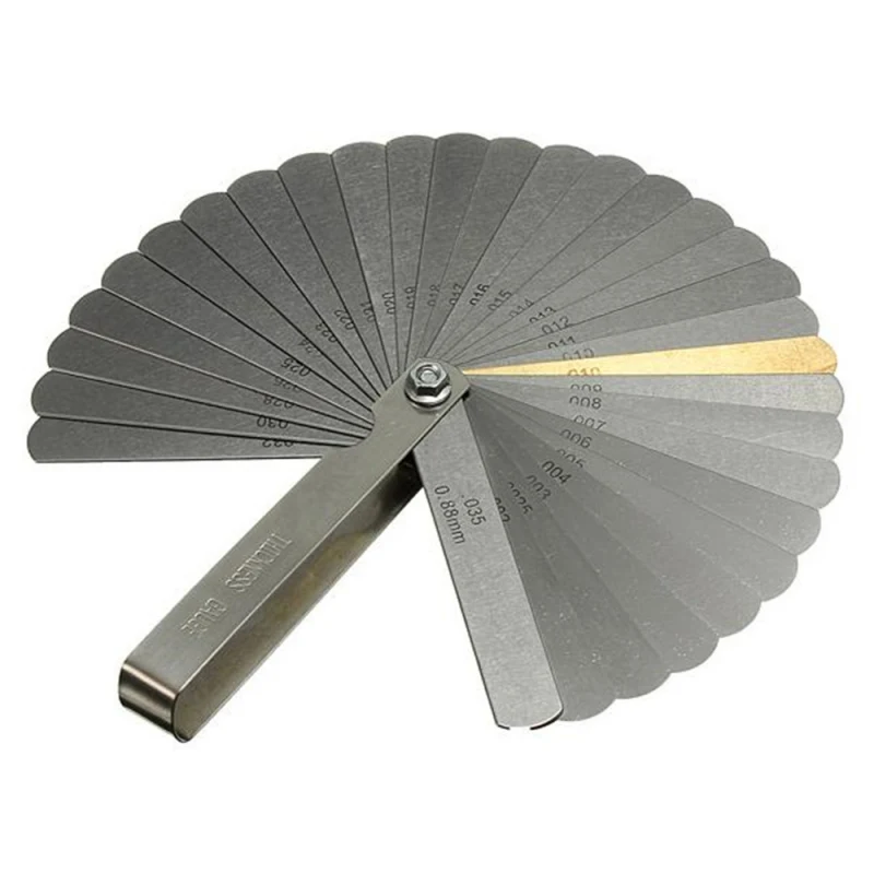 

Stainless Steel 32 Blades Feeler Gauge Set Dual Marked Metric And Imperial-Gap Measuring Tool For Guitar Bass Setup