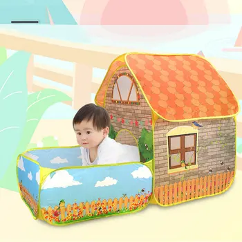 

Children Birthday Present Kid Play Tent with Courtyard Indoor Outdoor Toys Crawling Portable Foldable Play Ball Pit Pool