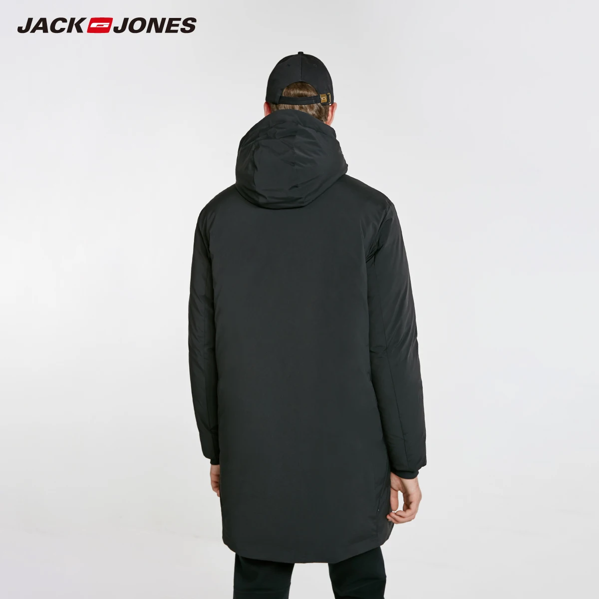 JackJones Mens Pure Color hooded jacket long warm coat Jacket | 218412526