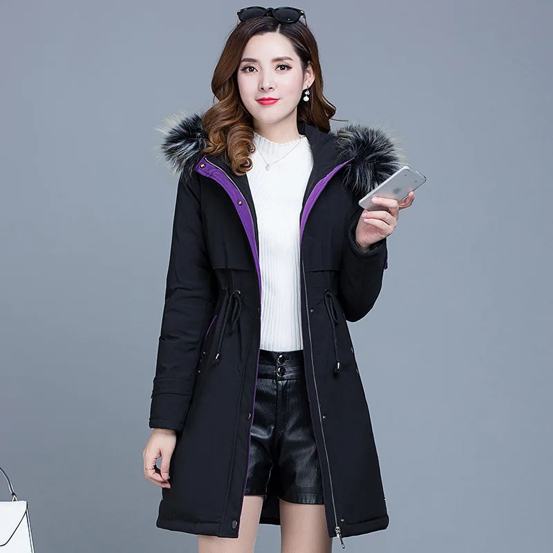 

Mid-length Slim Fit Slimming Thick Warm Cotton Coat Women's