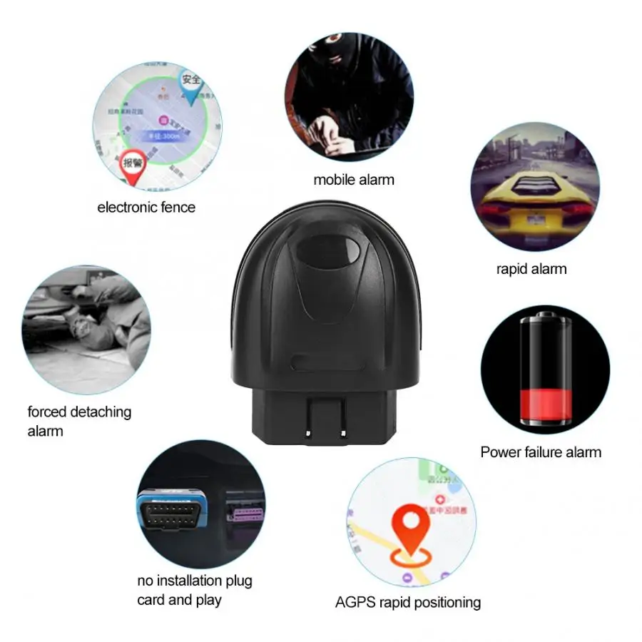 OBD Мини локатор автомобиля gps охранная сигнализация вибрационная сигнализация в режиме реального времени gps-трекер