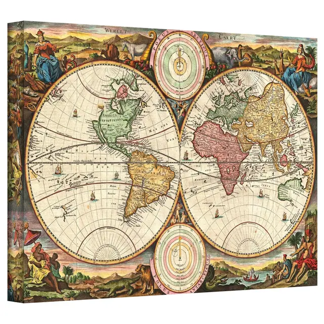 1730 Map of the World Gallery Wall Art Print: A Stunning Addition to Your Home Decor