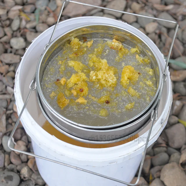 304 Rozsdamentes Acél Kettősrétegű Mézes Szűrő Ultra-Finom Háló Képernyő Salak Elválasztás Szennyeződés Eltávolító Méhészeti Szerszámok