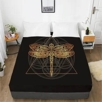 

3D Design Fitted Sheet Bed Mattress Fitted Cover Custom Design Bed Linens Sheets Bedsheet 180x200cm Black Home Texitle