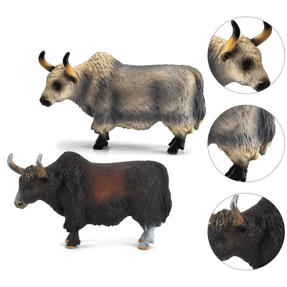 

Farm Animals Cow Simulation Bull Yak Model Action Figures Wild Buffalo Ornaments Figurines PVC Education Toy For Child
