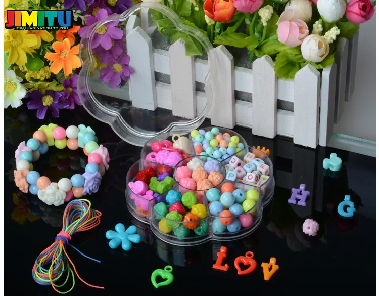 Креативные DIY бусины игрушка с аксессуаром набор для детей для девочек ручной работы художественные Развивающие игрушки для рукоделия для детей ювелирные изделия изготовление игрушек подарок
