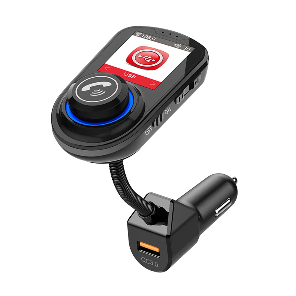 Автомобильный беспроводной fm-передатчик 1,8 дюймов HD цветной экран Hands-free Bluetooth 5,0 MP3-плееры Зарядка для телефона - Формат цифровых медиаданных: 1