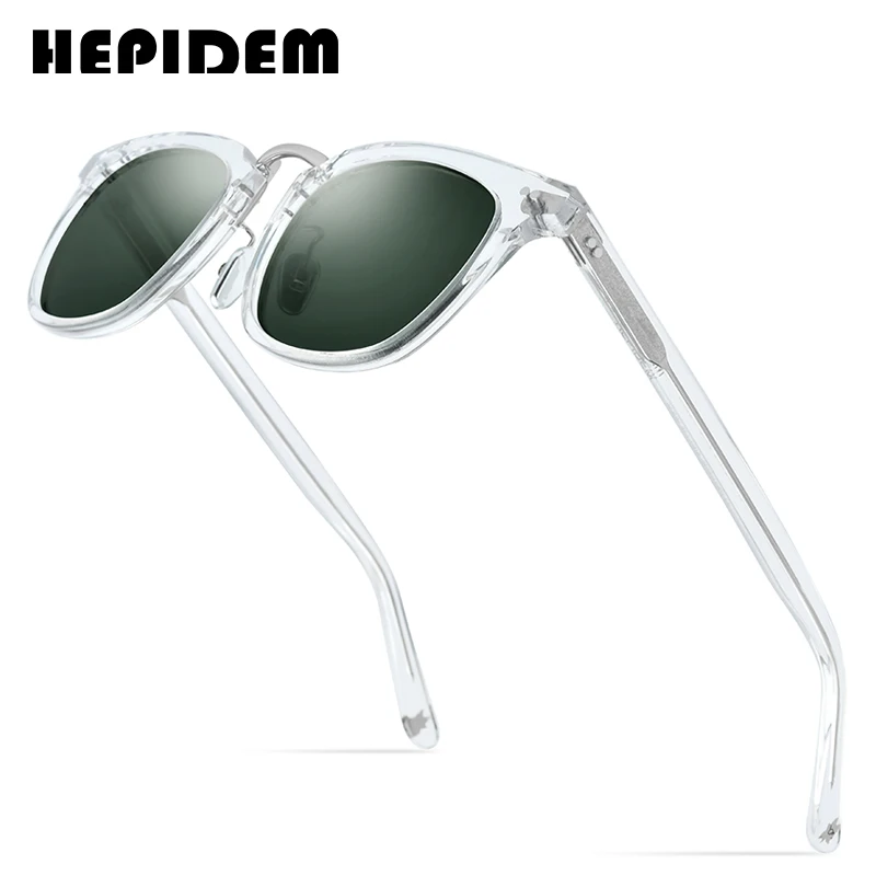 HEPIDEM Acetate Polarized Sunglasses 2020 New Women High Quality Sunglass Retro Vintage Square UV400 Sun Glasses for Men 9126