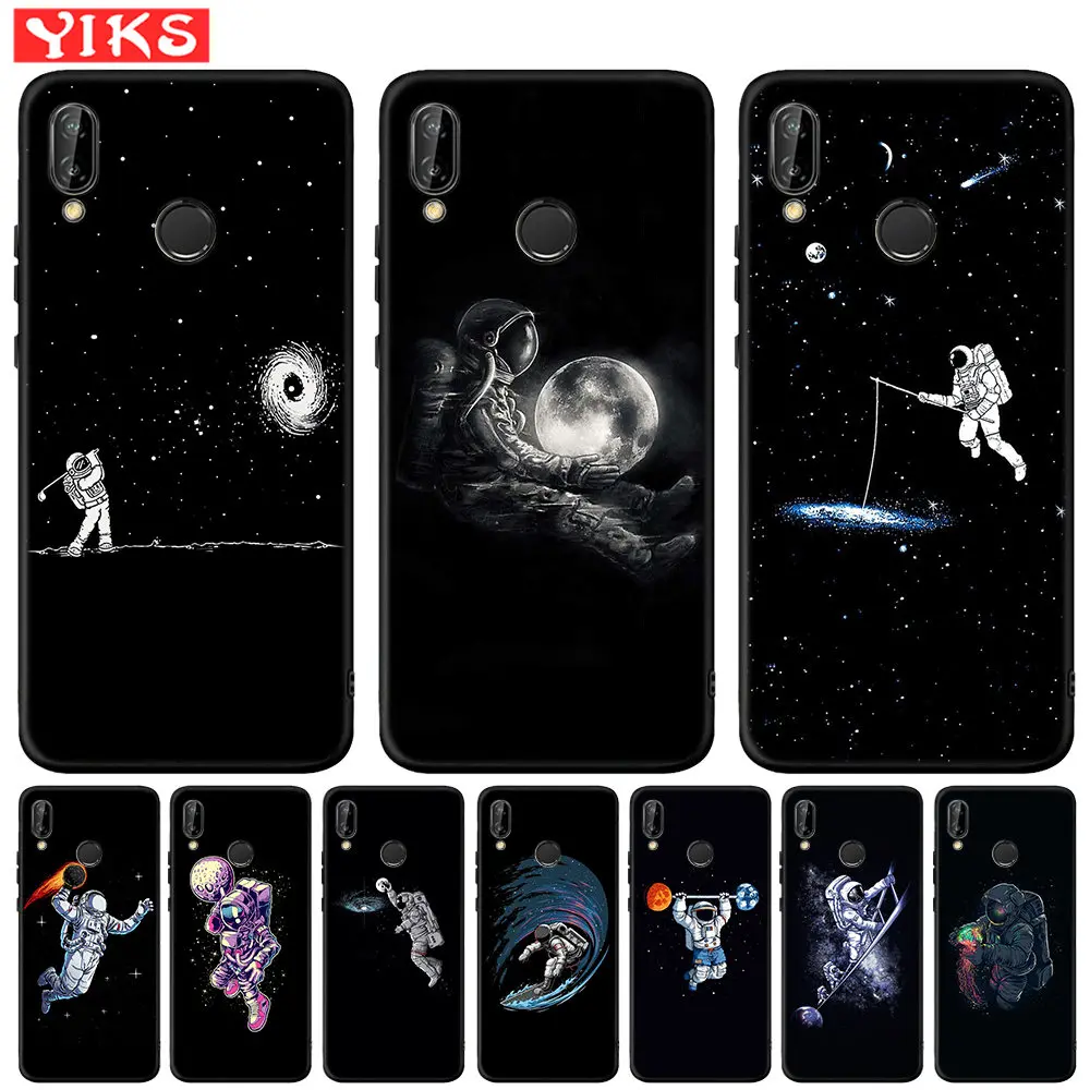 

Funny Astrona Space Planet Phone Case For Huawei Mate 10 20 P8 P9 P10 P20 P30 Lite Plus Pro 2017 Moon Cover Fundas Etui Coque