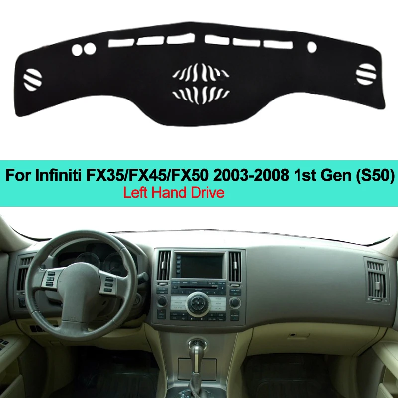 2 Layers Car Dashboard Cover for Infiniti FX35 FX45 FX50 2003 2004 2005 2006 2007 2008 LHD Pad