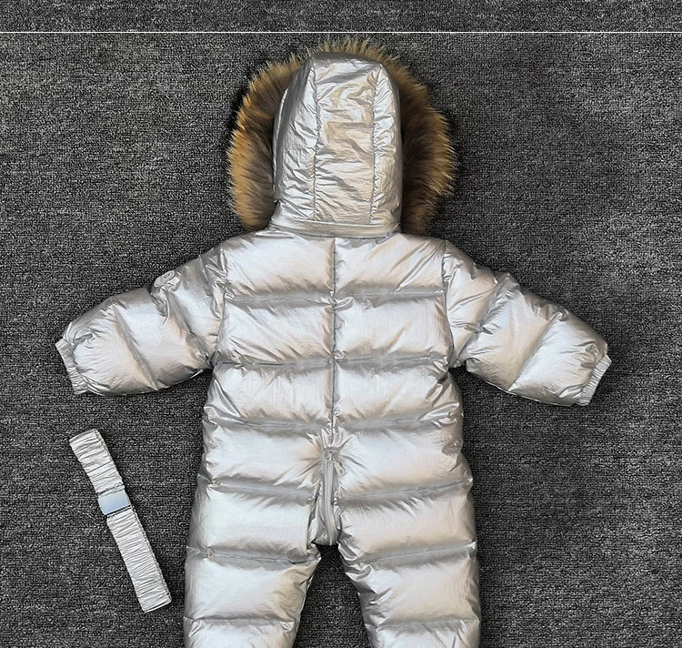 Теплые зимние комбинезоны для малышей; Детский комбинезон на утином пуху; пуховые куртки с капюшоном для маленьких девочек и мальчиков