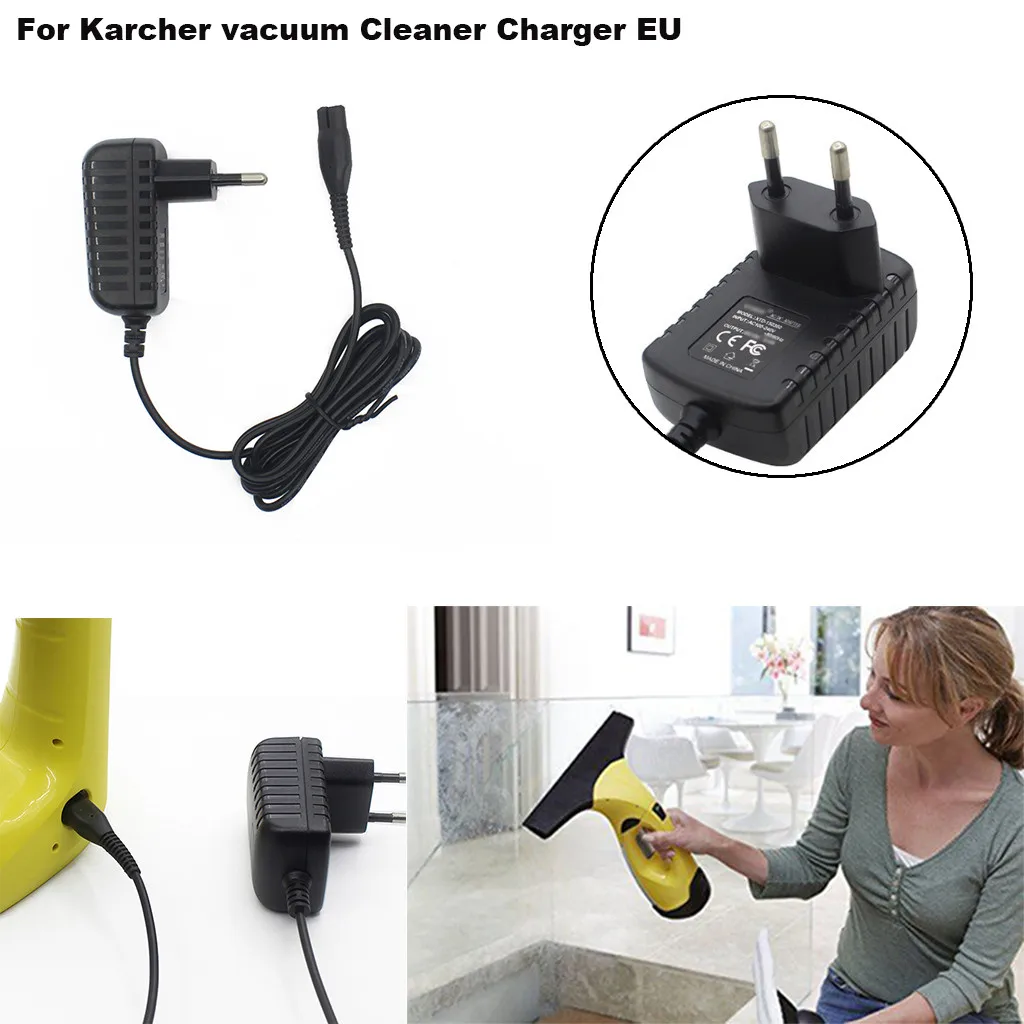 For Karcher WV50 WV55 WV60 WV70 WV75 &amp WV2 WV5 Window Vac Plug Battery ChargerEU PE Bag + White Box CE RoHS FCC 1.5m | Электроника