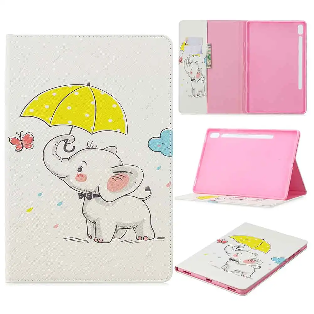 Чехол-книжка из искусственной кожи с принтом для Samsung Galaxy Tab S6 10,5 дюймов SM-T860 SM-T865 чехол с функцией автоматического сна смарт-чехол