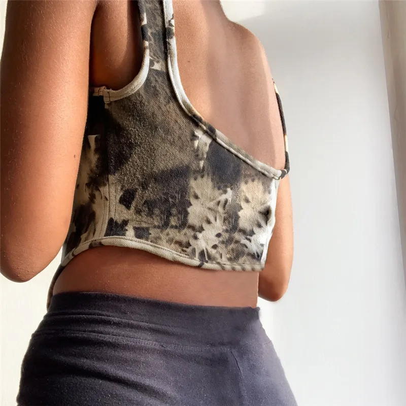 Women's Hollow Lace-up Sleeveless Short Crop Top Square Neck Low-cut Sexy Vest Backless Bottoming Shirt Autumn Lady Party Wear