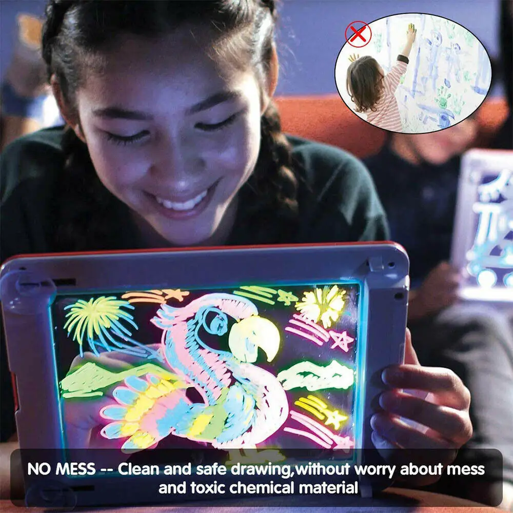 3D волшебный коврик детский игрушечный светодиодный светильник доска для рисования планшет Искусство ремесло