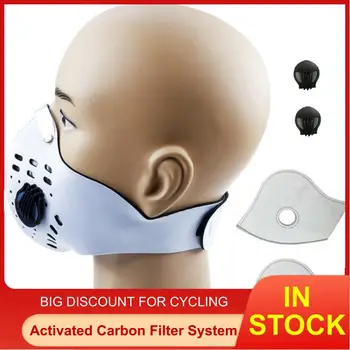 

Activated Carbon Face Mask Dustproof Anti Pollution Exhaust Gas PM2.5 with 2 Valves Filters for Running Cycling Neoprene Ski Run