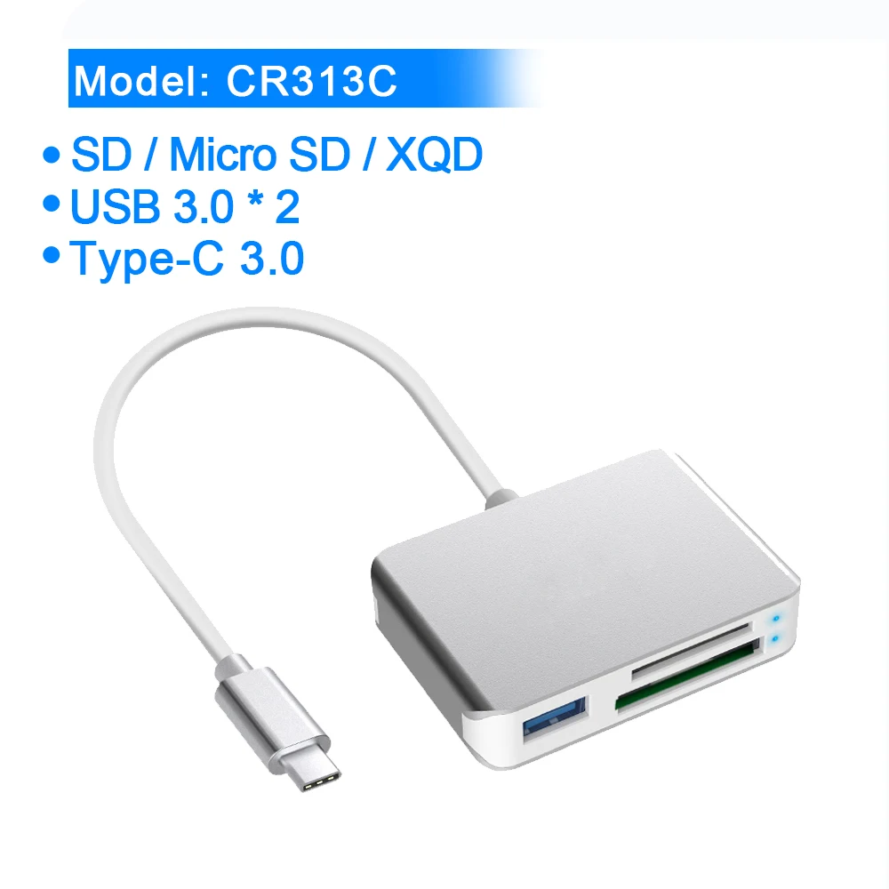 CR313C Rocketek USB 3,0 XQD SD/TF Micro SD устройство для чтения карт памяти Высокоскоростная передача sony серии M/G для Windows/Mac OS компьютера - Цвет: CR313C