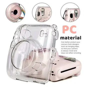 

Camera Case For Fujifilm Instax Mini 11 Durable Removable Protective Bag With Color Strap Transparent Pc Protector Cover