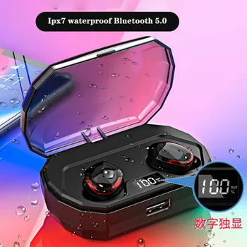 

Power Bank Wireless Headphones Bluetooth 5.0 Wireless Earbuds Charging Compartment IPX7 Waterproof Ear Phones