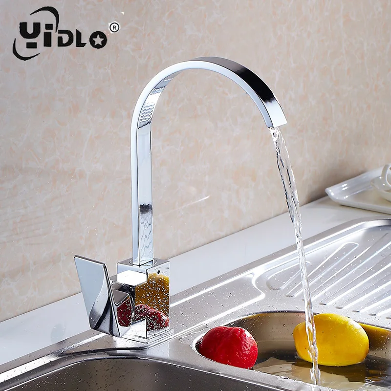

Kitchen Faucet 360 Degree Swivel Water Tap Kitchen Chrome Brass Kitchen Water Mixer E25 Silvery Kitchen Faucet