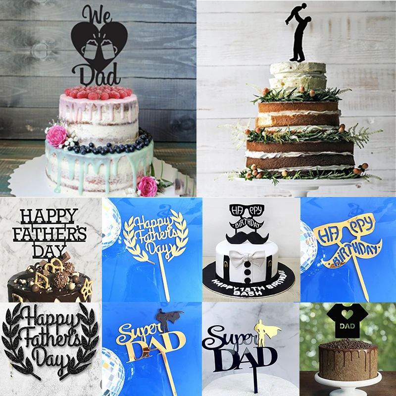 Adorno de acrílico para pastel de Super papá, Decoración de Pastel de Flash  dorado, feliz Día del Padre, cumpleaños, suministros para fiesta en casa,  adorno para cupcakes _ - AliExpress Mobile