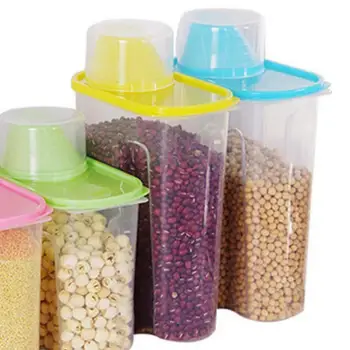 

2.5L Large Capacity Kitchen Airtight Dry Food Cereal Storage Box Seal Pot Can