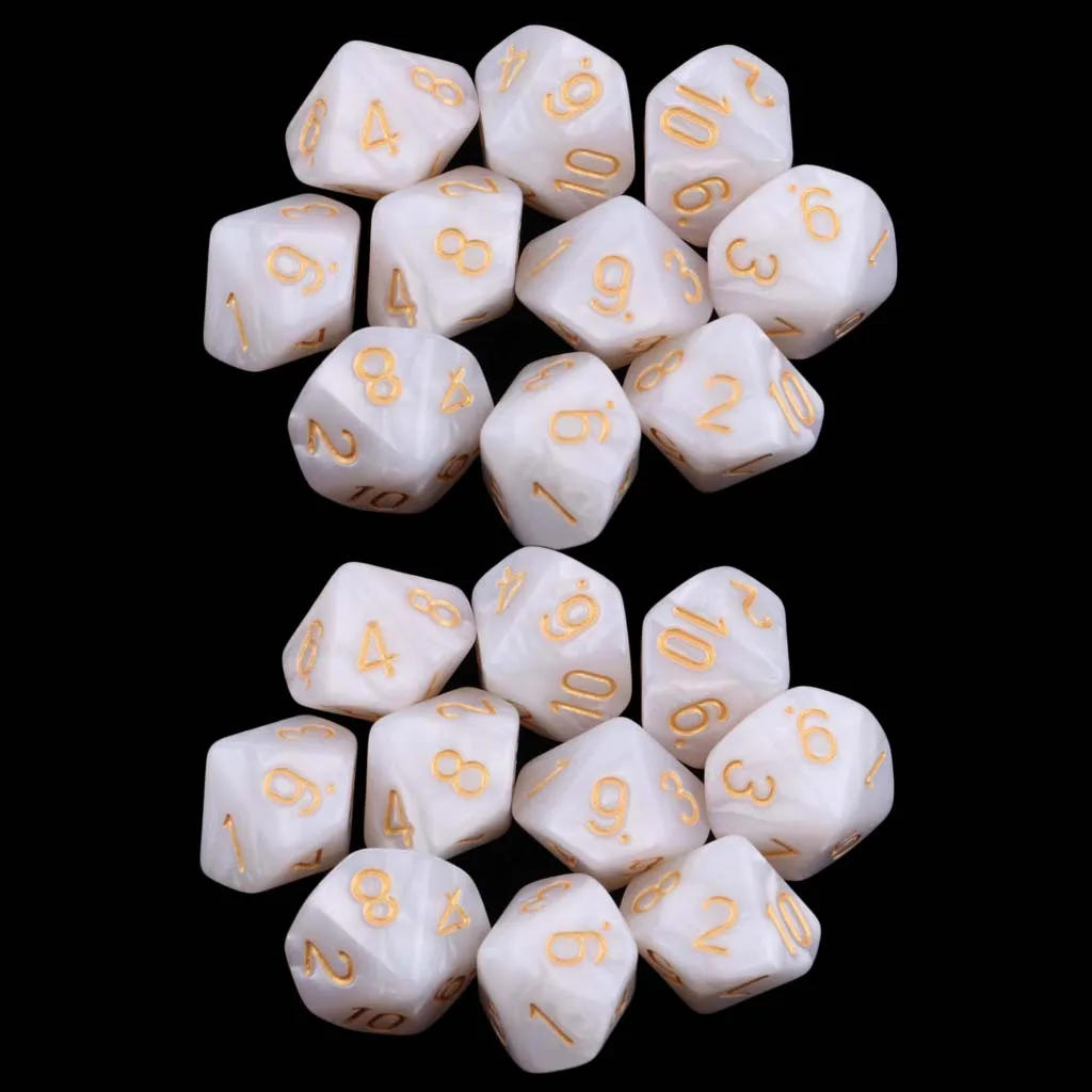 20Pcs Dice D10 For D&D TRPG MTG Party Dice Game DIY Supply Board Game