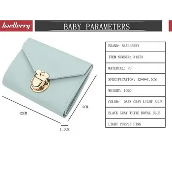 

Trifold PU Leather Wallet for Women Fashion Credit Card Holder Short Purse LXX9