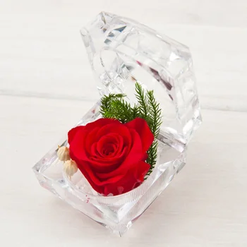 Tanie Red Rose Ring Box Delicate Everlasting Flower Christmas Valentine's Day Gift Birthday Gift A