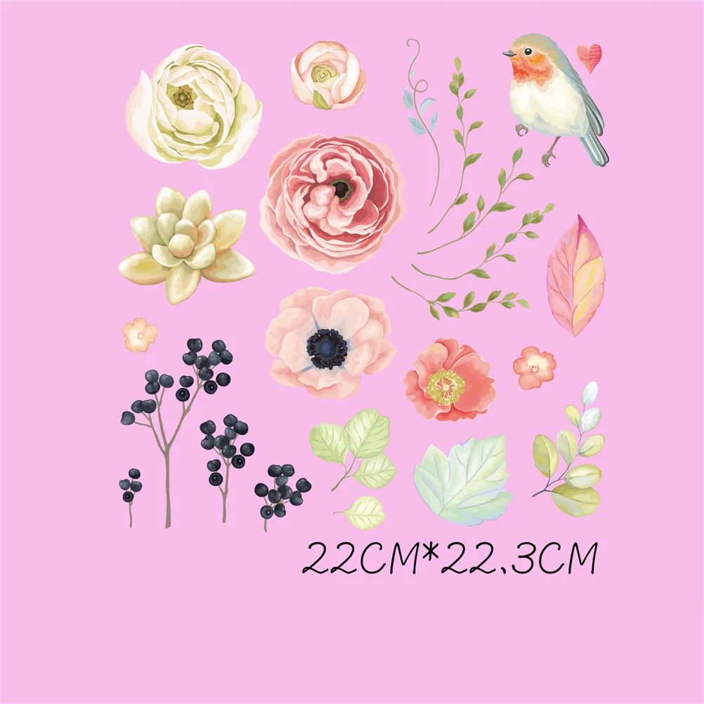 DIY Clothes Flower Birds A-level Appliques Patch Heat Transfer Iron Washable Stickers Accessory