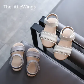 

Girls baby sandals 2020 summer new fashion soft bottom open toe beach shoes children princess Flat toddler shoes 0-2 years old