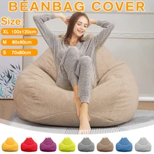 Sofá Lazy BeanBag, sillas de cubierta sin relleno, ropa de lino, tumbona, asiento, Puff, asiento, sofá, Tatami, muebles de sala de estar