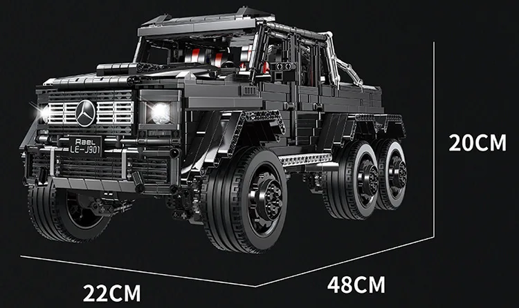 Методы вездеход строительные блоки для детей 1:8 масштаб benz G63 6-колесный пикап модель SUV кирпичи игрушки коллекции для подарков