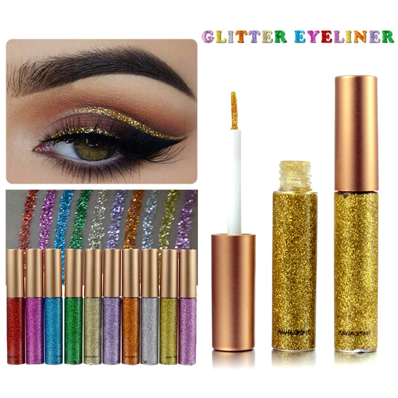 

HANDAIYAN Colorful Shimmer Eyeliner Makeup Cosmetics Shining Glitter Liquid Eyeliner Long Lasting Pencils Liquid Eyeliner Pencil