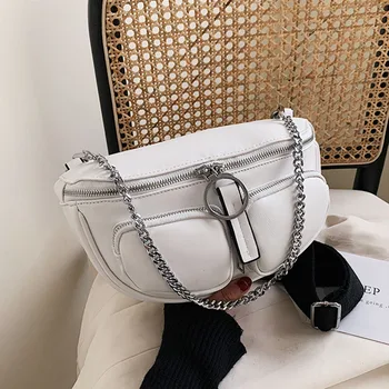 

PU Leather Small Saddle Bags For Women 2020 Chain Design Multifunction Shoulder Crossbody Bag Female Wild Trending Handbags
