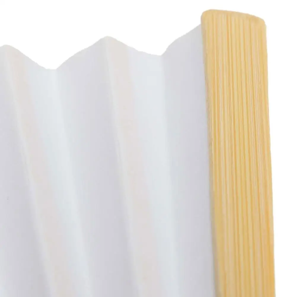 Folding Fan 1-20PCS Blank White DIY Paper Bamboo for Hand Practice Calligraphy Painting Drawing Wedding Party Gift Ornament