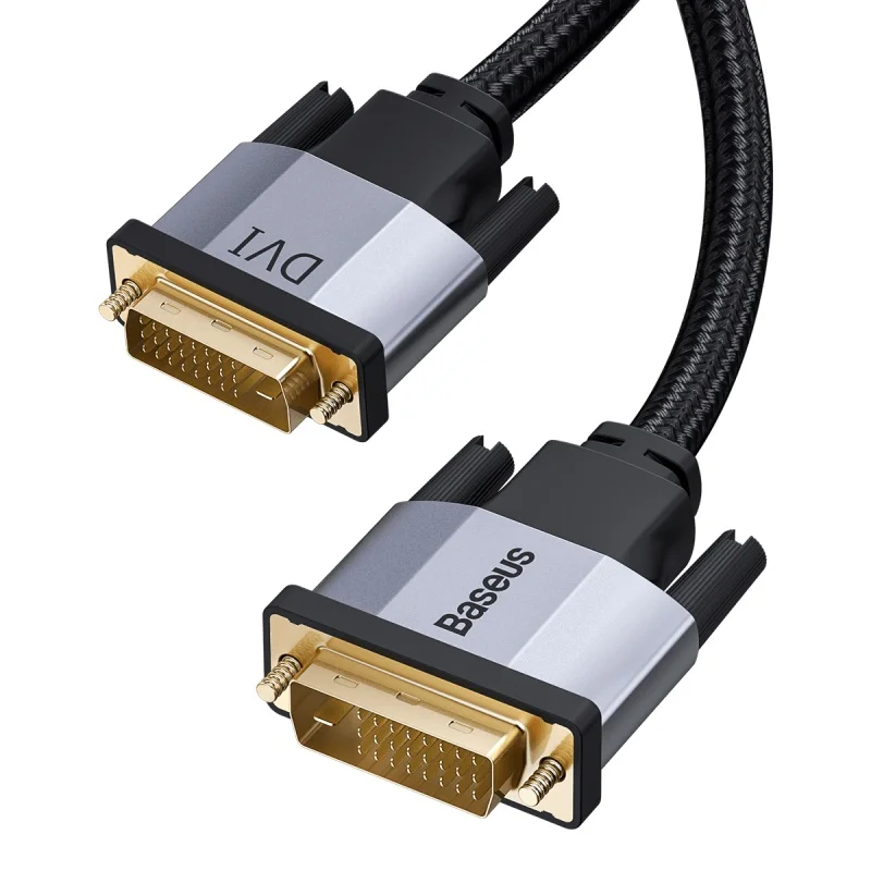 Baseus DVI к DVI кабель двойной связи DVI-D папа-папа DVI D 24+ 1 видео кабель для проектора HDTV PC компьютерный адаптер DVI провод шнур - Цвет: Dark Grey