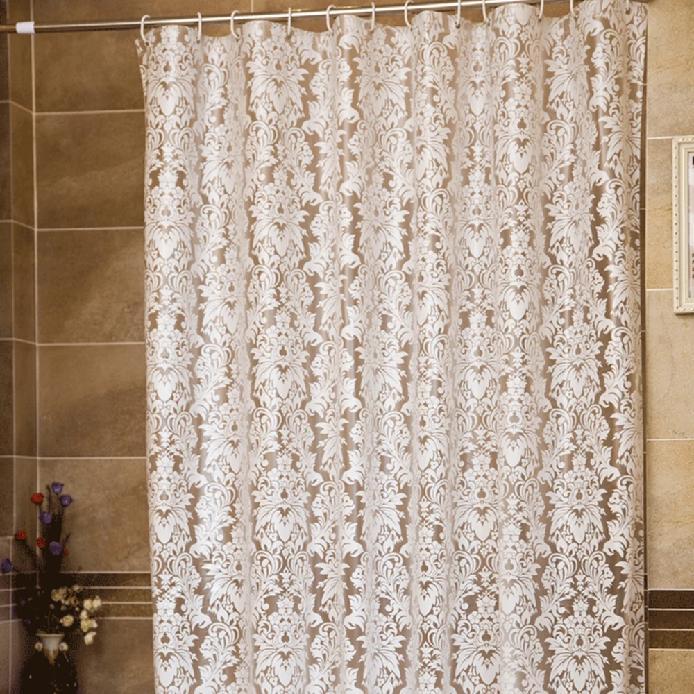 Shower Curtains Washable Curtain Bathing Shower Curtain Bathroom Morocco PEVA Waterproof Hook Floral Curtains 8 Sizes D30