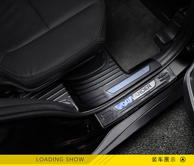 Углеродное волокно для Mitsubishi Outlander Samurai от 2013 до нержавеющая сталь Накладка/защита порога автомобиля Стайлинг